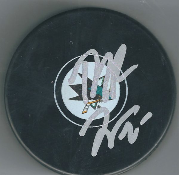 Autographed MIKE GRIER San Jose Sharks Hockey Puck