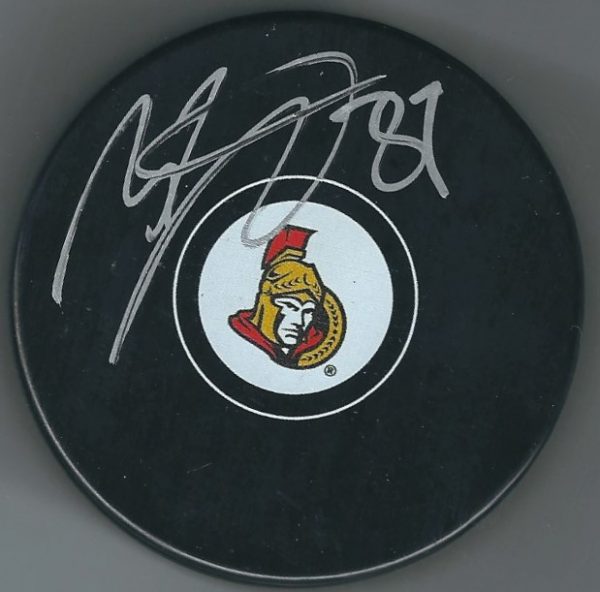 Autographed MIKKEL BOEDKER Ottawa Senators Hockey Puck