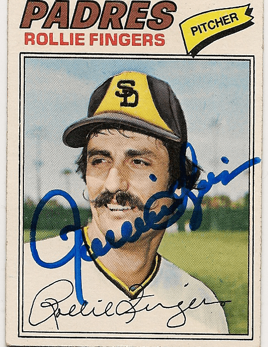 Autographed ROLLIE FINGERS 1977 Topps Card - Main Line Autographs