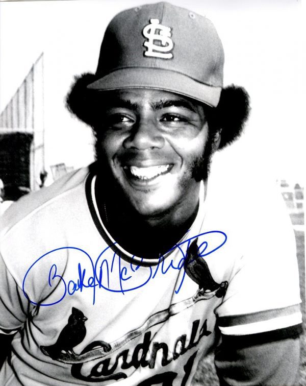 Autographed Bake Mc Bride St. Louis Cardinals 8x10 photo