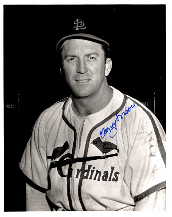 AUTOGRAPHED  TERRY MOORE 8X10 St. Louis Cardinals photo