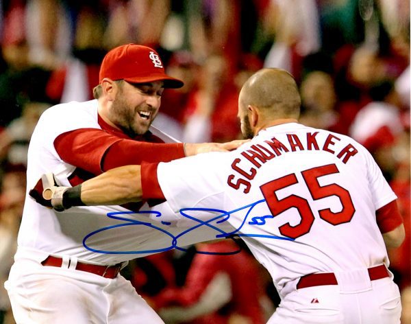 AUTOGRAPHED  SKIP SCHUMAKER 8X10 St. Louis Cardinals photo