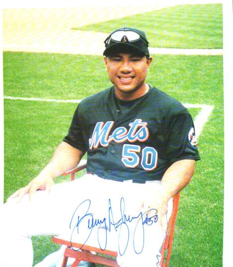 AUTOGRAPHED BENNY AGBAYANI 8x10 New York Mets photo - Main Line Autographs
