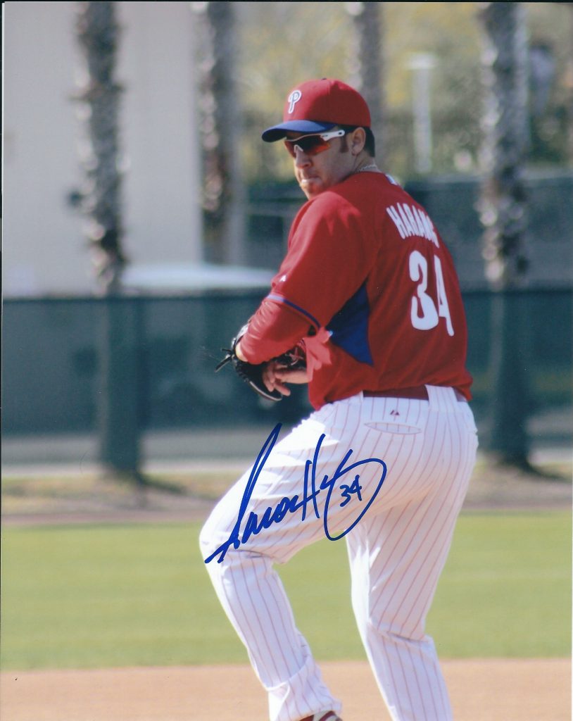 AUTOGRAPHED AARON HARANG 8X10 Philadelphia Phillies Photo - Main Line ...