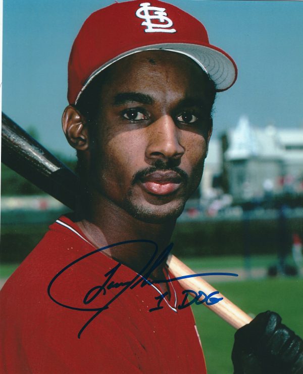 AUTOGRAPHED LANCE JOHNSON 8X10 St. Louis Cardinals photo