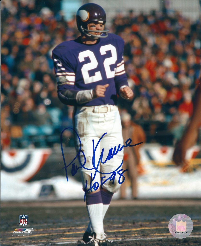 Autographed Paul Krause 8x10 Minnesota Vikings Photo Main Line Autographs