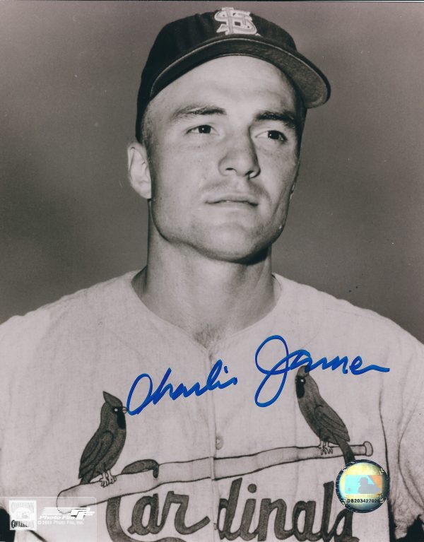 AUTOGRAPHED CHARLIE JAMES 8X10 St. Louis Cardinals photo