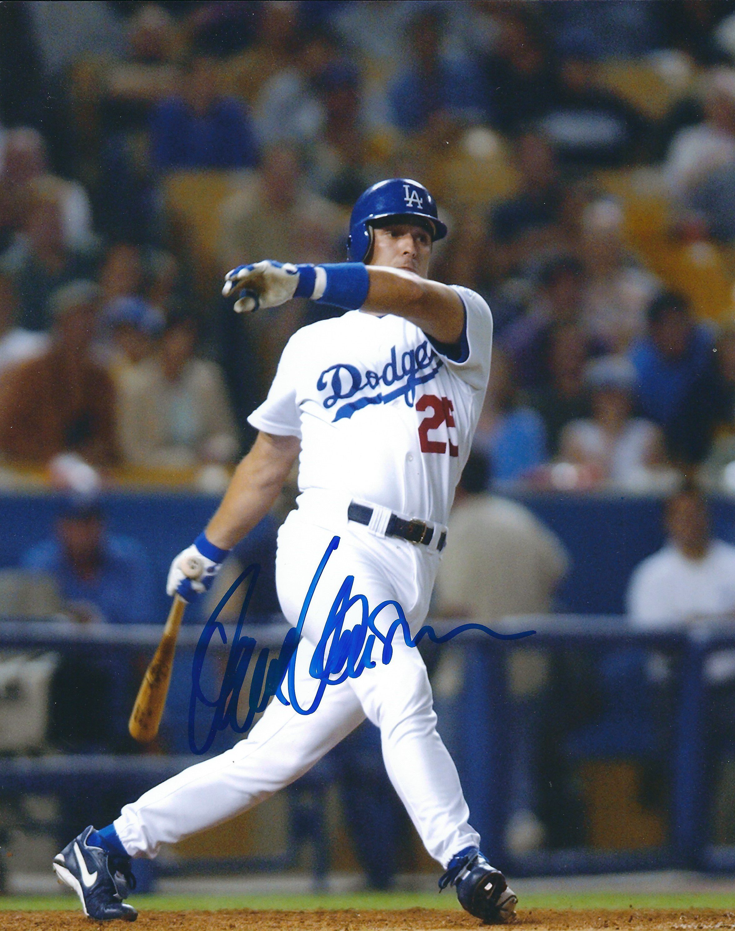 DAVEY LOPES LOS ANGELES DODGERS ACTION SIGNED 8x10