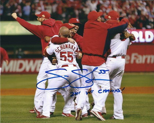 AUTOGRAPHED SKIP SCHUMAKER 8X10 St. Louis Cardinals photo