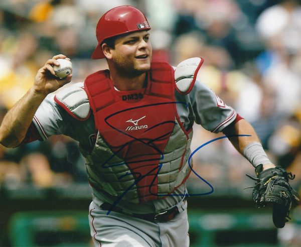 AUTOGRAPHED DEVIN MESORACO 8X10 Cincinnati Reds Photo