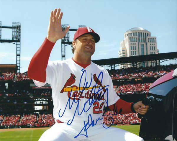 AUTOGRAPHED MIKE MATHENY 8X10 St. Louis Cardinals photo