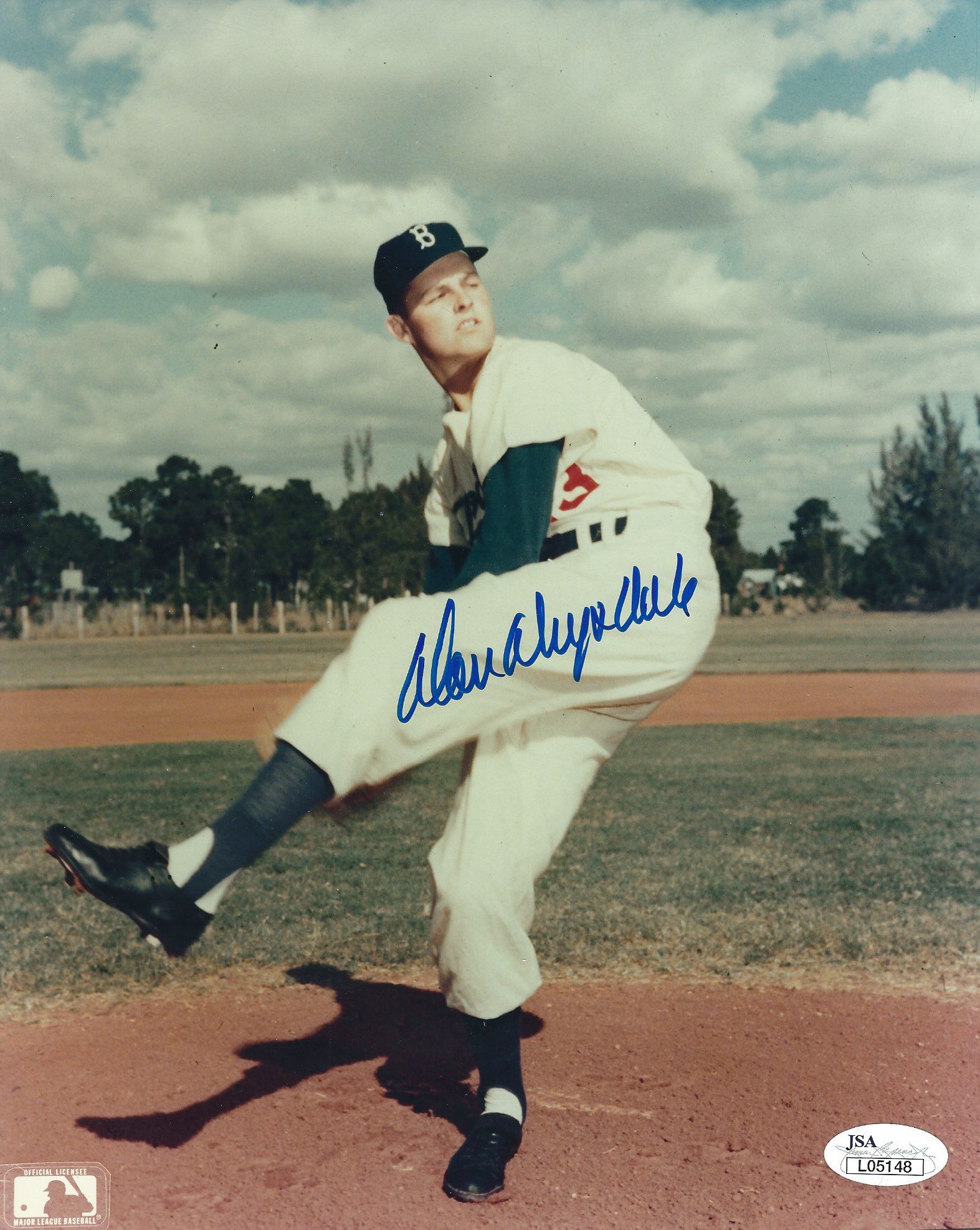Don Drysdale Los Angeles Dodgers HOFer Signed 8x10 Color Photo PSA DNA