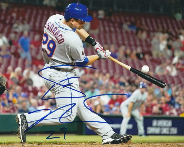 Autographed DEVIN MESORACO 8X10 New York Mets photo