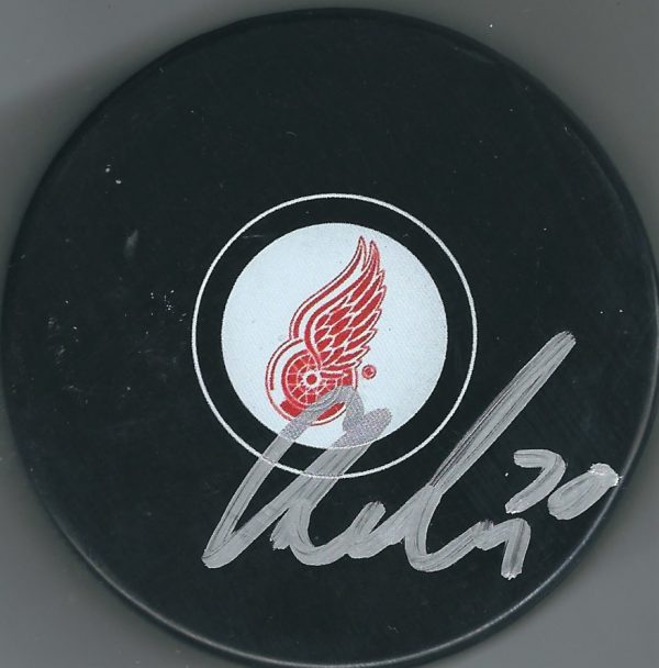 AUTOGRAPHED CHRISTOFFER EHN Detroit Red Wings Puck