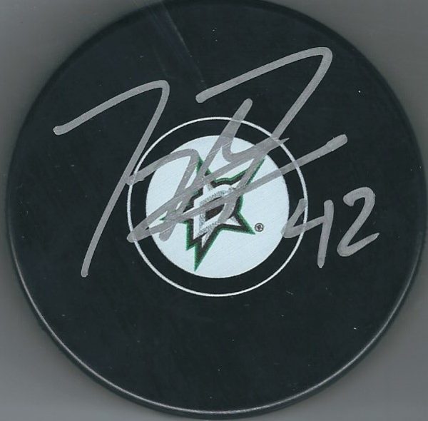 Autographed TAYLOR FEDUN Dallas Stars Hockey Puck