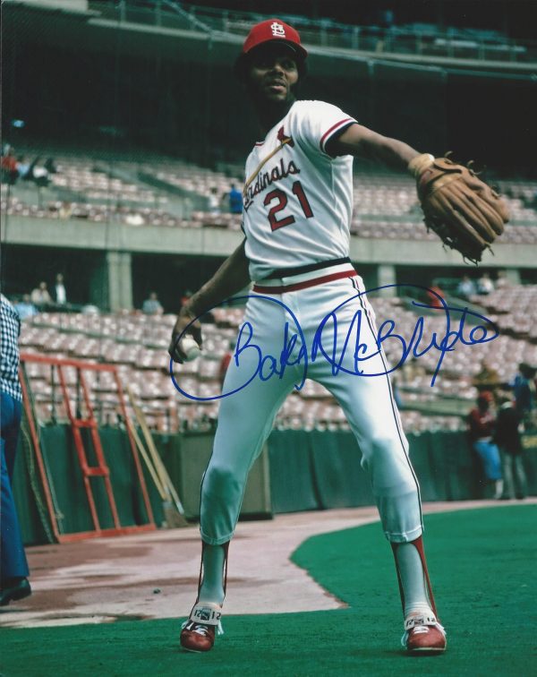 Autographed Bake Mc Bride St. Louis Cardinals 8x10 photo