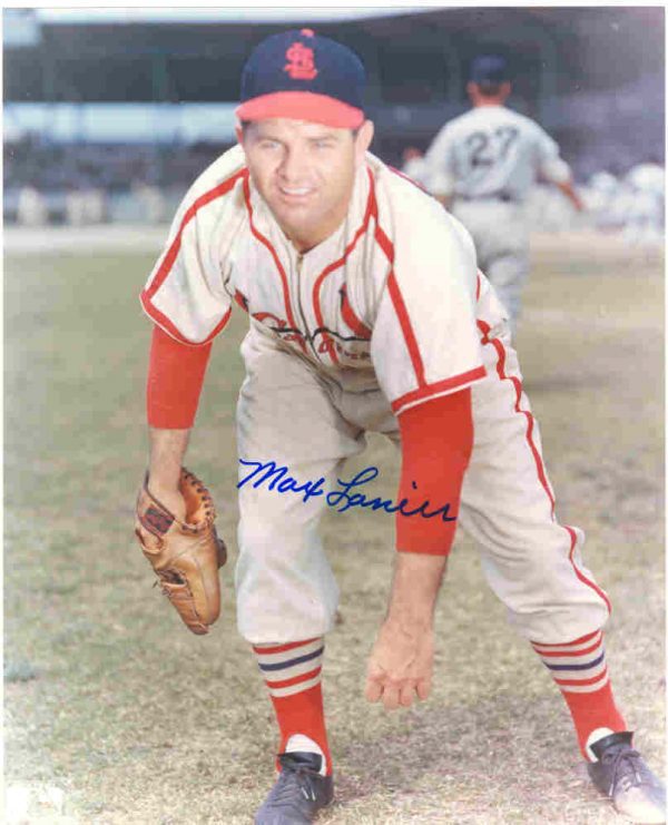 AUTOGRAPHED MAX LANIER 8x10 St. Louis Cardinals Photo