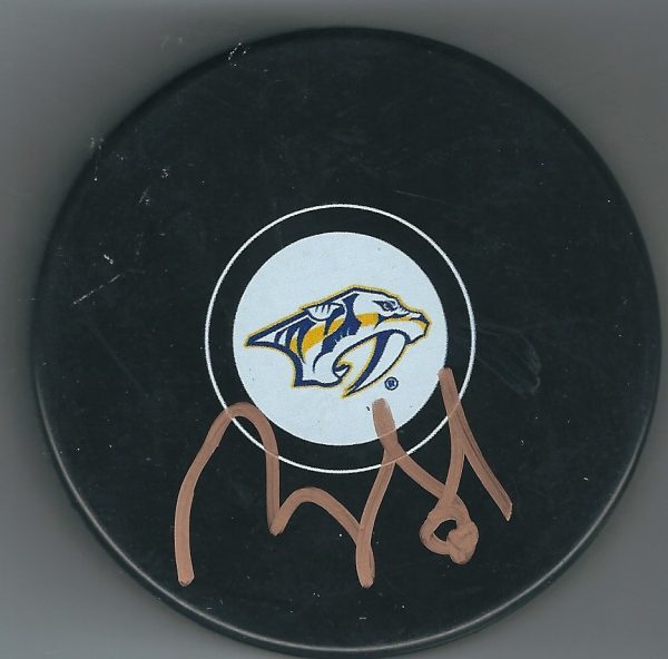 Autographed RYAN SUTER Nashville Predators Hockey Puck