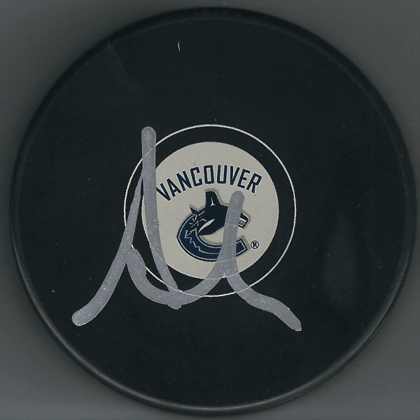 Autographed ALEXANDER EDLER Vancouver Canucks Hockey Puck