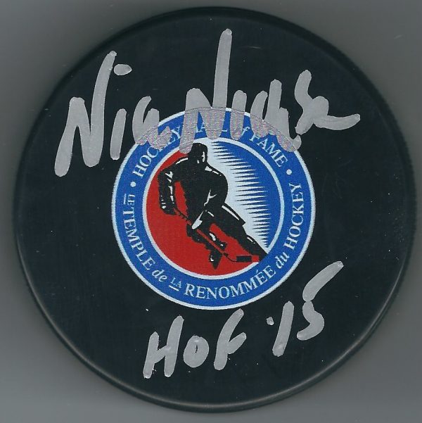 Autographed  NICK NICKSON Hall of Fame Hockey Puck