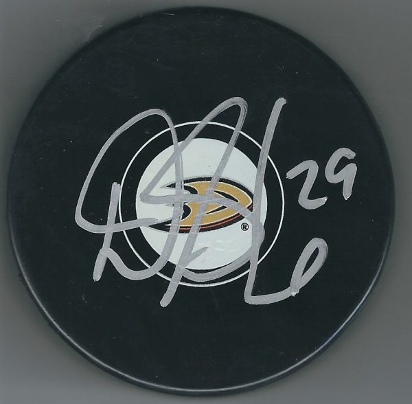 Autographed DEVIN SHORE Anaheim Ducks Hockey Puck