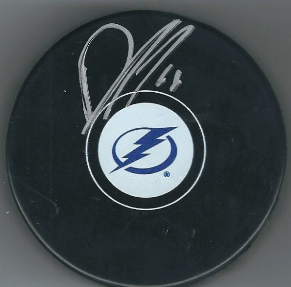 Autographed DANICK MARTEL Tampa Bay Lightning Hockey Puck