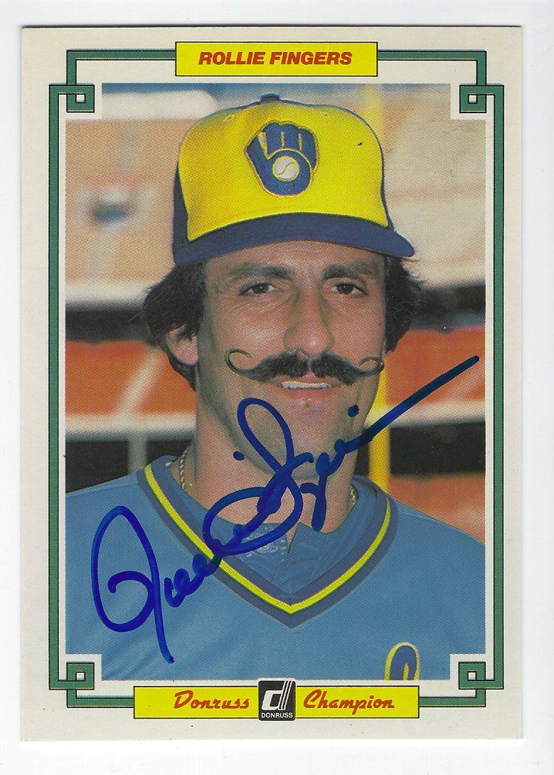 Autographed Rollie Fingers Milwaukee Brewers 1984 TW DONRUSS Champion Card  #45 - Main Line Autographs