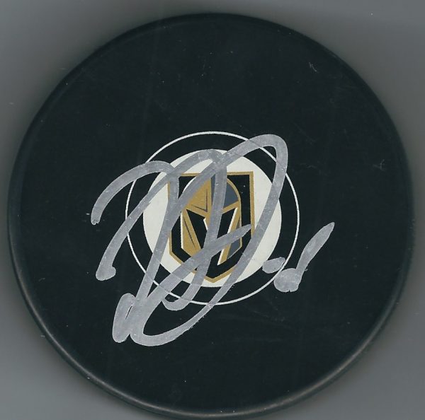 Autographed OSCAR DANSK Vegas Golden Knights Hockey Puck