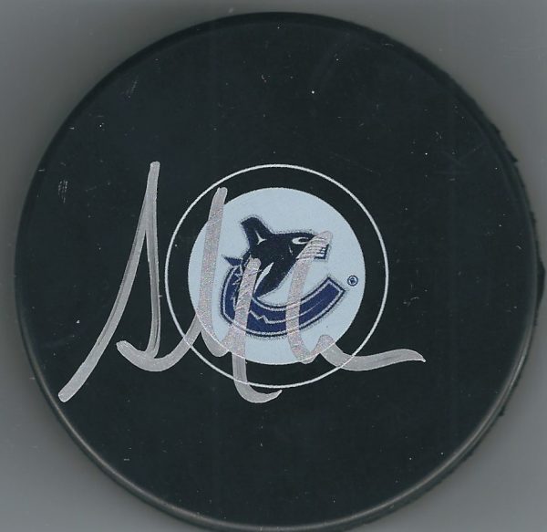 Autographed ALEXANDER EDLER Vancouver Canucks Hockey Puck