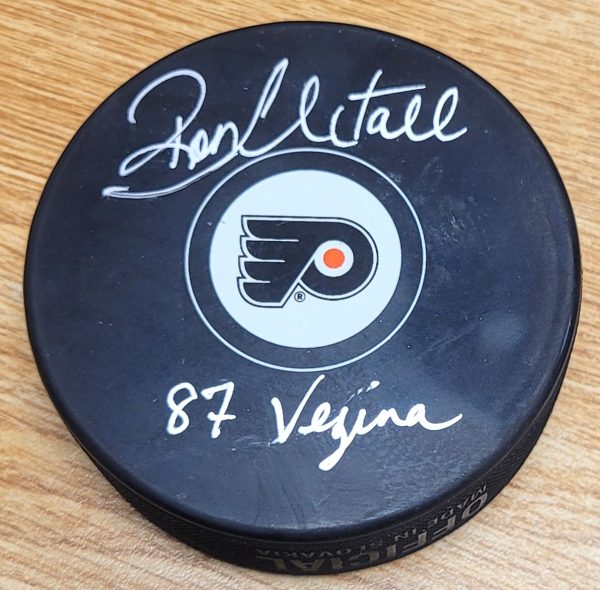 Autographed RON HEXTALL "87 Vezina" Philadelphia Flyers Hockey Puck