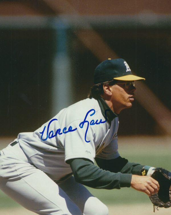 AUTOGRAPHED VANCE LAW 8X10 Oakland A's Photo