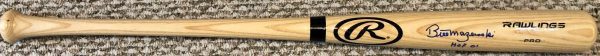 Autographed Bill Mazeroski "HoF '01" Rawlings Big Stick Baseball Bat with JSA COA