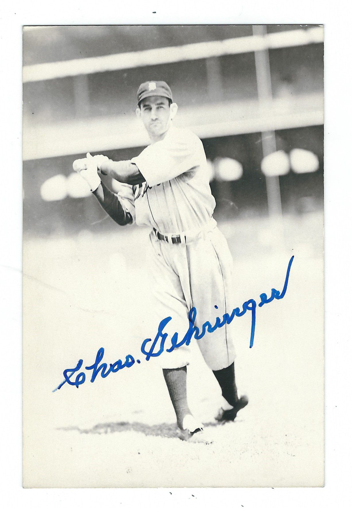 Autographed CHARLIE GEHRINGER Detroit Tigers BxW Rowe Post Card - Main Line  Autographs