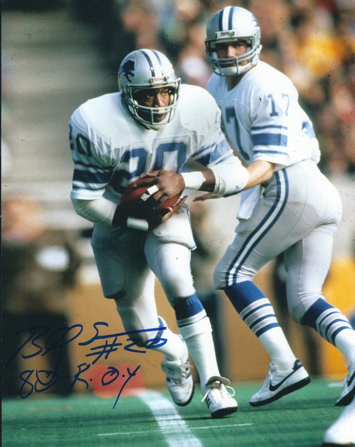 Autographed BILLY SIMS 8X10 Detroit Lions Photo - Main Line Autographs