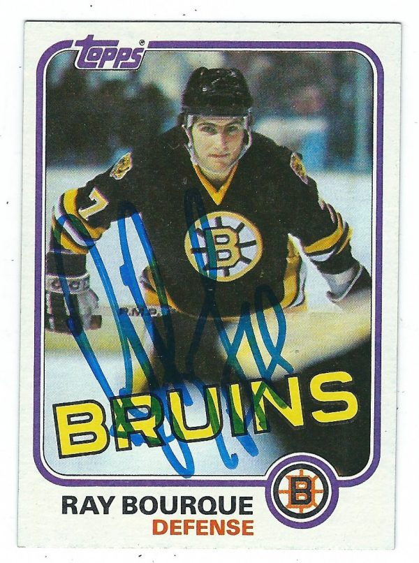 Autographed 1981-82 Topps RAY BOURQUE Boston Bruins Hockey Card #5