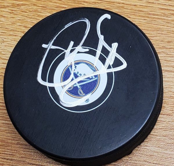 Autographed PHIL HOUSLEY Buffalo Sabres Hockey Puck