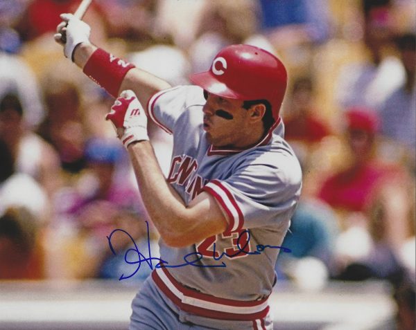 AUTOGRAPHED HAL MORRIS 8x10 Cincinnati Reds Photo