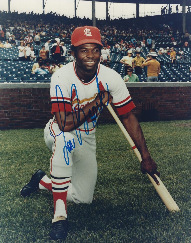 Autographed LOU BROCK St Louis Cardinals 8x10 photo - Main Line Autographs