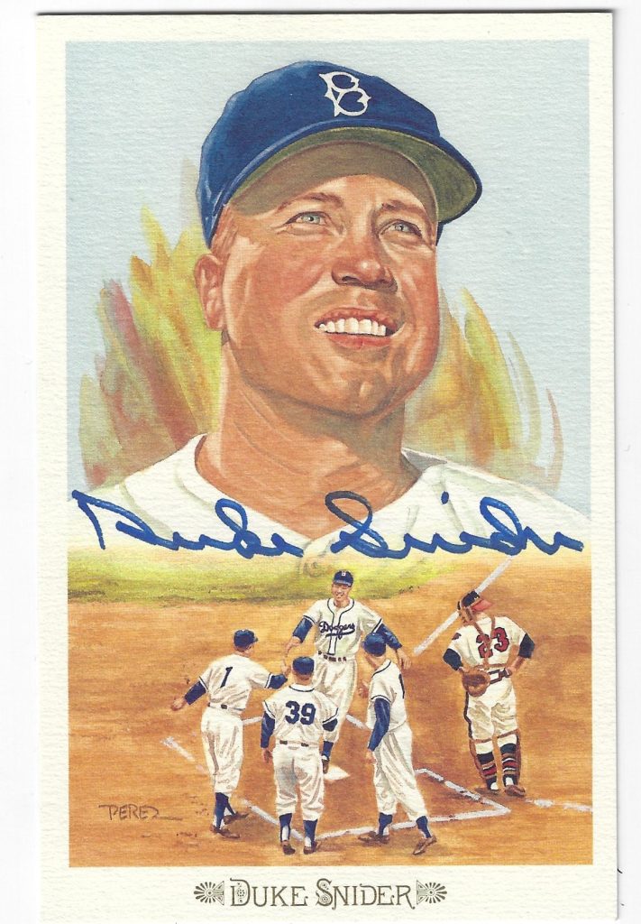 Autographed DUKE SNIDER Brooklyn Dodgers Celebration Perez-Steele Post ...