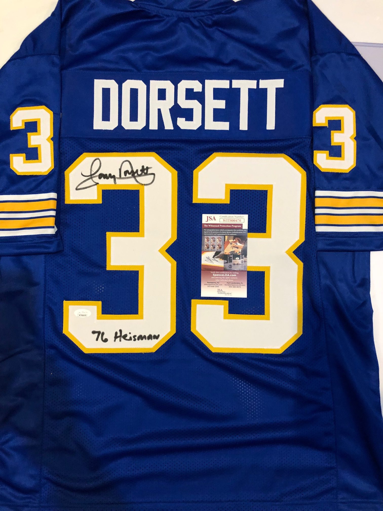 Pitt Panthers Tony Dorsett Autographed Signed Custom Jersey Jsa Coa – MVP  Authentics