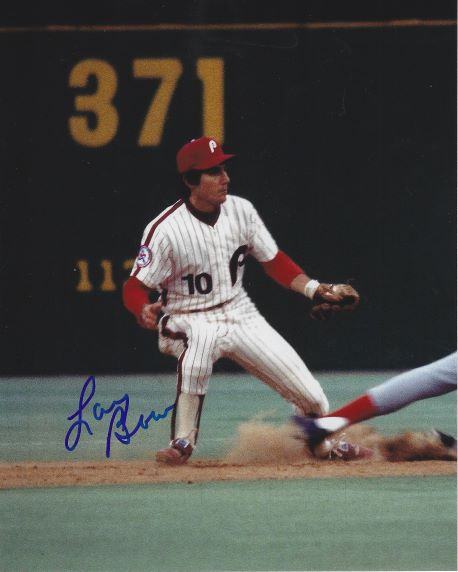 LARRY BOWA 1980 PHILADELPHIA PHILLIES WORLD SERIES AUTOGRAPHED SIGNED 8X10  BRAWL