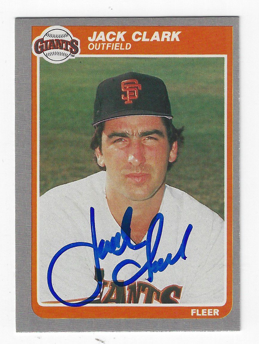 Autographed JACK CLARK San Francisco Giants 1985 Fleer Card - Main Line  Autographs