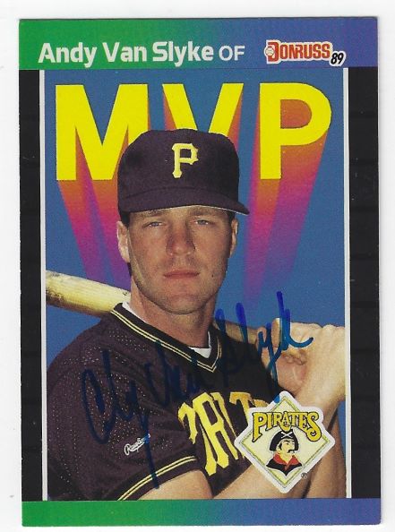 Autographed ANDY VAN SLYKE Pittsburgh Pirates 1989 Donruss Card