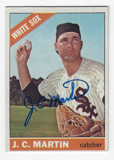 Autographed J.C. MARTIN Chicago White Sox 1966 Topps Card - Main