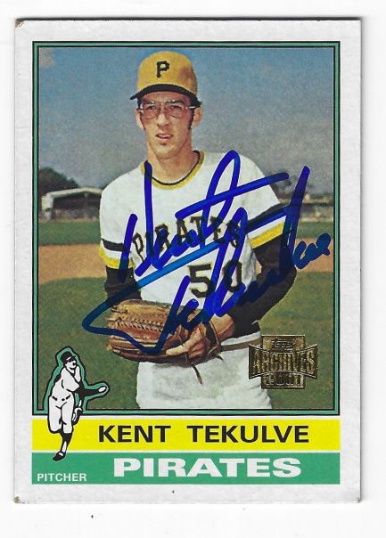 KENT TEKULVE Pittsburgh Pirates Autographed 2001 Topps Archive Card