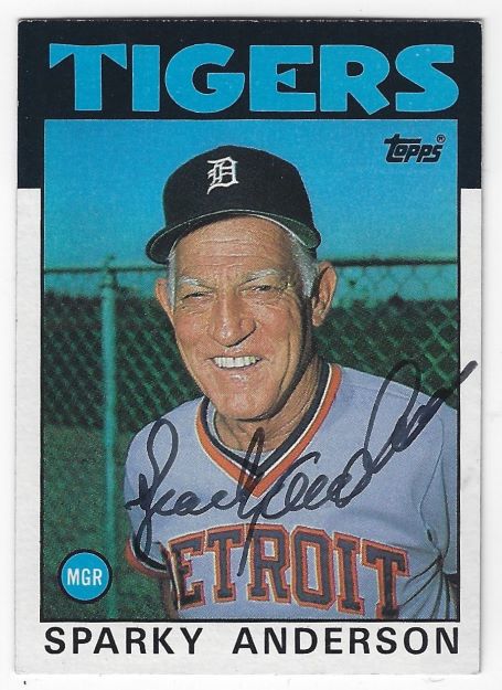 Sparky Anderson Signed Tigers 14x18 Custom Matted Baseball Card