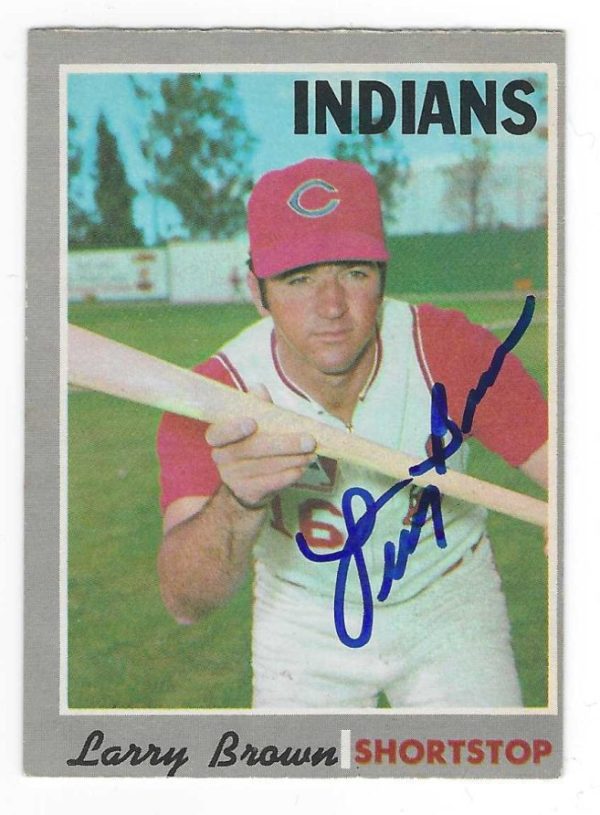 Autographed Larry Brown Cleveland Indians 1970 TOPPS card #391