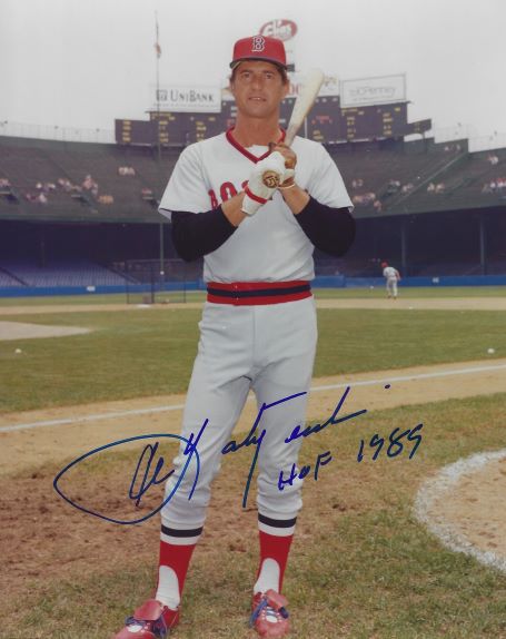 Autographed CARL YASTRZEMSKI HOF 89 8X10 Boston Red Sox Photo