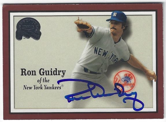Autographed RON GUIDRY New York Yankees 2000 Fleer Greats Card - Main Line  Autographs