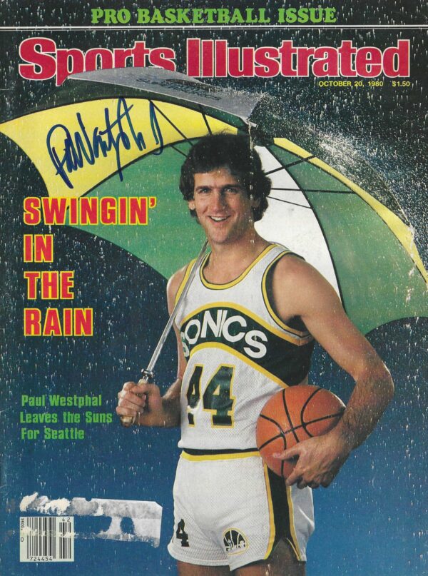 Autographed PAUL WESTPHAL Seattle Super Sonics  Sports Illustrated Magazine